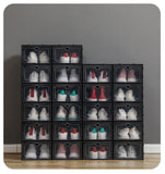 【 男款 翻蓋鞋盒2個裝 - 抽屜式加厚防塵透明翻蓋收納鞋盒 】自由組合收納盒塑膠鞋盒