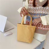 韓國熱賣 人氣新款 簡約率性百搭單色帆布小手袋 便當包 飯盒包 手提袋