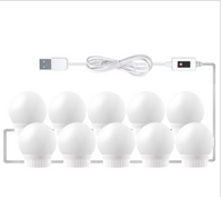 新品優惠價【10個燈胆】LED化妝鏡燈泡5V梳妝枱 智能感應鏡前燈 USB鏡子燈 化妝燈
