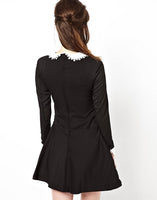 Swing Dress with Lace Collar and Cuff