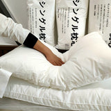 日本熱銷 -【48*74cm】純棉日本酒店軟枕芯五星級超柔軟全棉枕羽絲絨枕頭 雙邊中高款