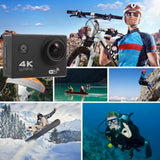 【 拍攝🎬不求人 運動相機 】無線WI-FI 新款迷你智能 高清戶外 防水攝像機 4K運動DV - 黑色攝像機