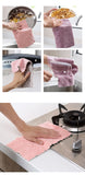 【5條裝】廚房雙面絨面抹布 家居日用品 廚房用品 抹手布 洗碗布 (顏色隨機）