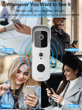 智能無線門鈴熱賣 可視門鈴對講手機監控wifi門鈴Tuya - T30白色( 支持google Assistant ,Amazon Alexa)