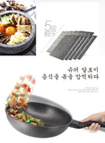 韓國 Kitchen Art 32cm 麥飯石炒鍋連玻璃蓋送木鏟 ( 明火/電磁爐適用 )