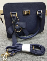 Rosette Navy Handbag