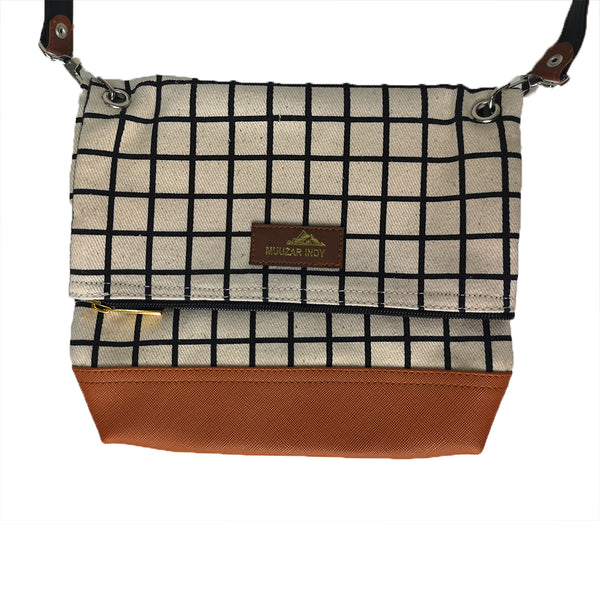 Handmade Canvas Grid Bag