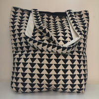 Handmade Rhombus Print Tote Bag