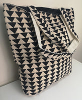 Handmade Rhombus Print Tote Bag