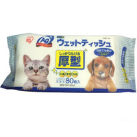 日本愛麗思絲寵物濕巾80片貓咪狗狗用品擦腳清潔濕紙巾除臭厚型