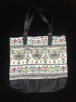 Handmade Canvas with PU Handbag